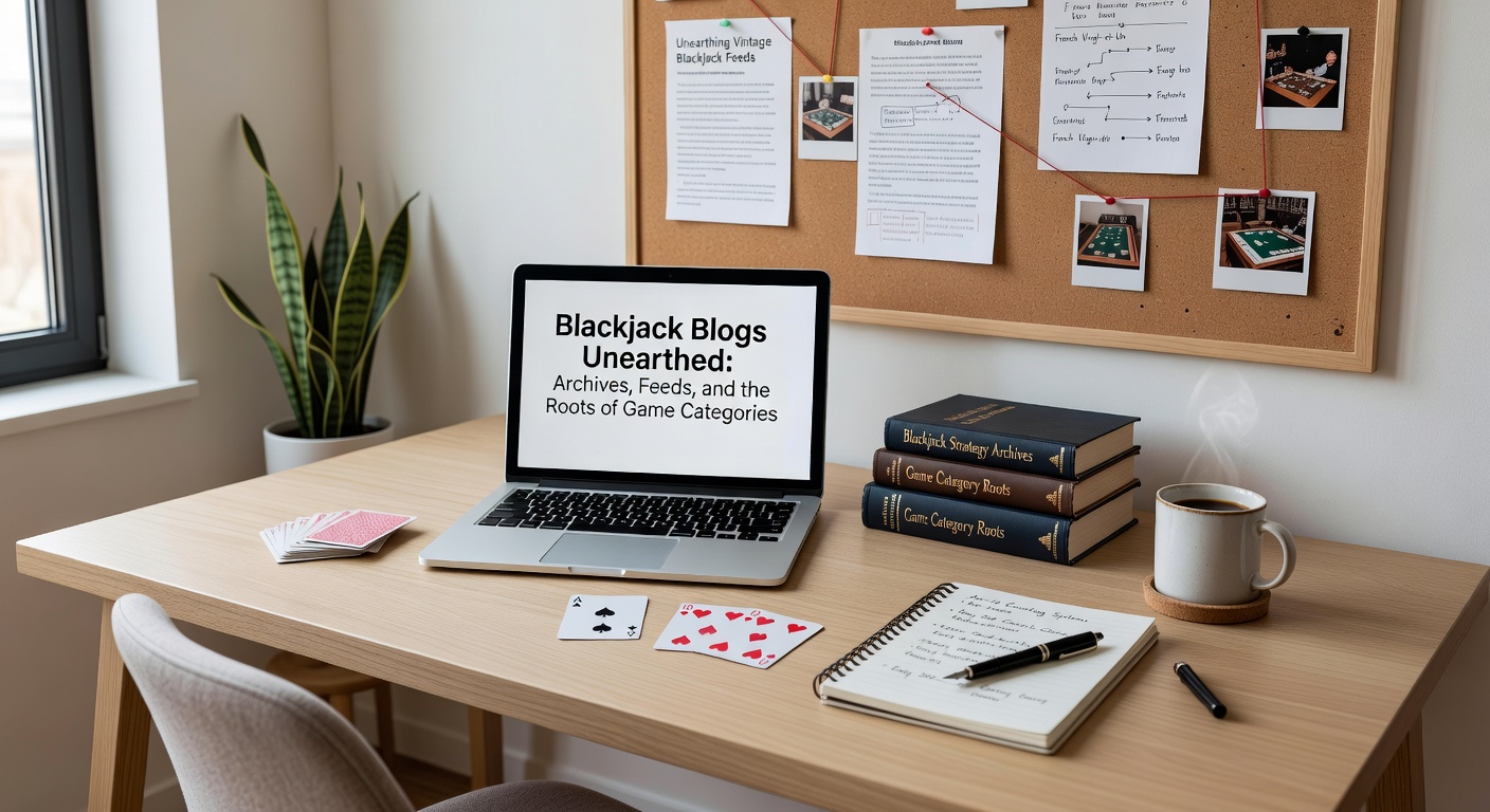 RSS feed aggregator displaying multiple blackjack blogs with posts on game categories from the early 2010s