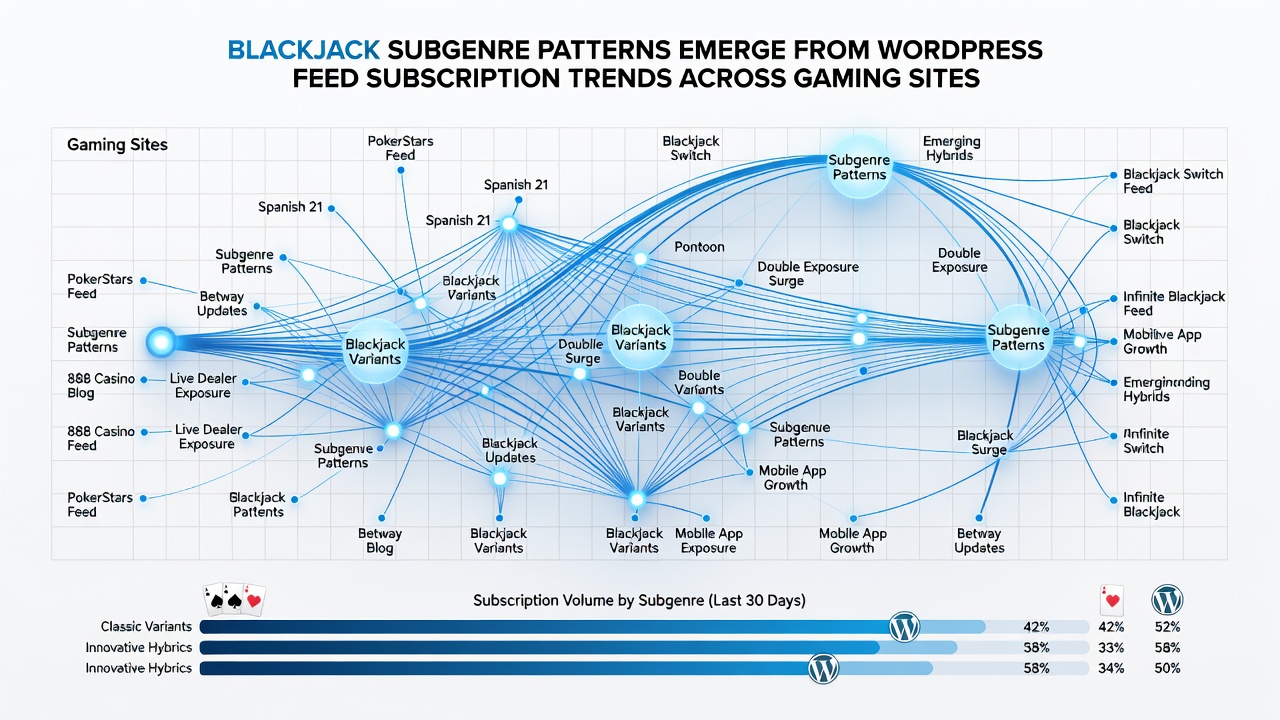 Graph illustrating subscription growth rates for different blackjack subgenres on WordPress gaming sites