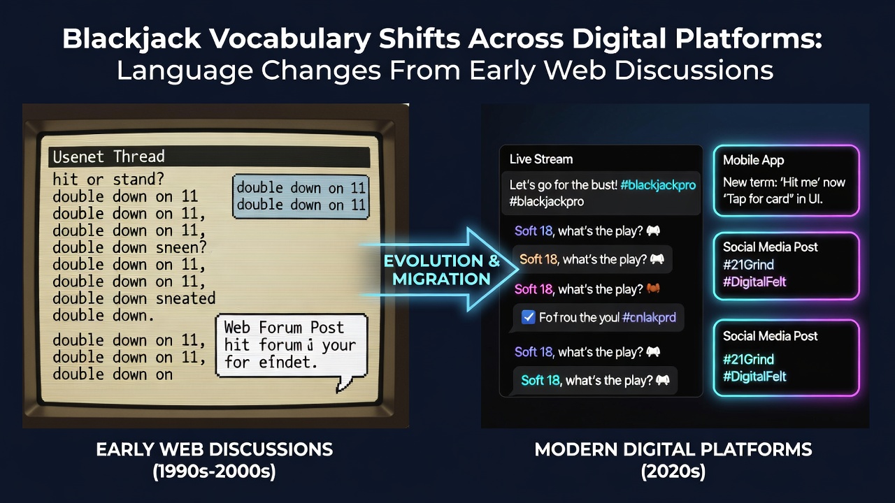 Modern social media screenshot displaying current blackjack slang and abbreviated player interactions