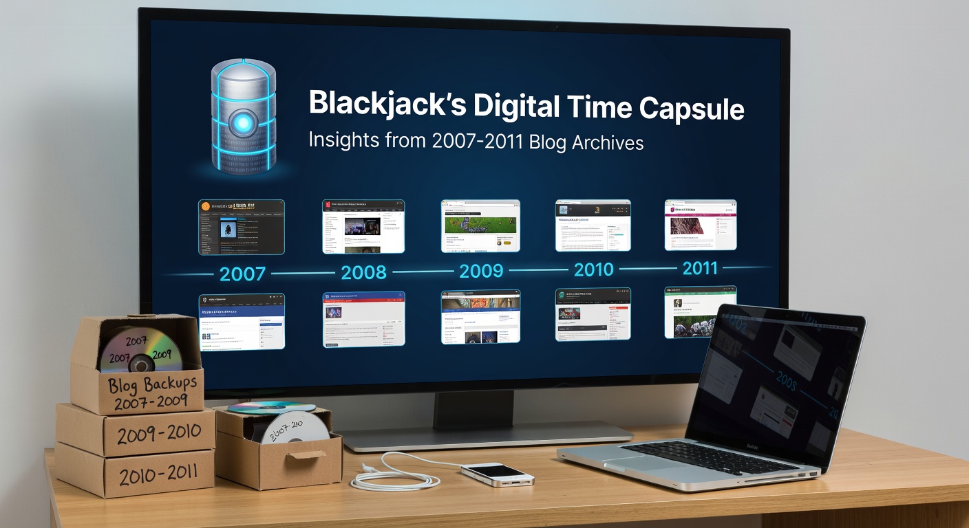 Archival screenshot of a 2010 blog post on live dealer blackjack, showing real-time streaming interfaces and player reactions