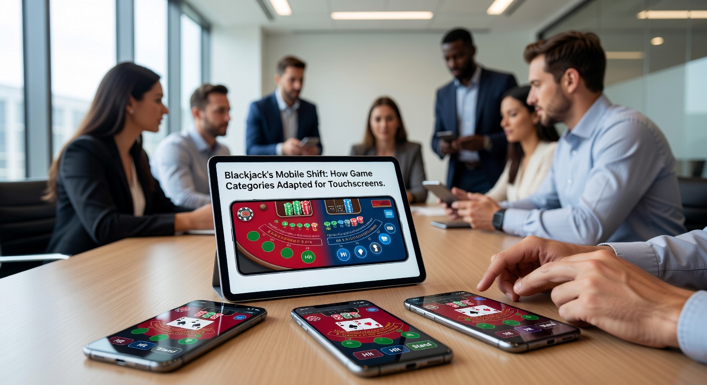 Close-up of a mobile blackjack live dealer game on a tablet, showing touchscreen chat bubbles, bet placement via drag gestures, and real-time card reveals with smooth animations