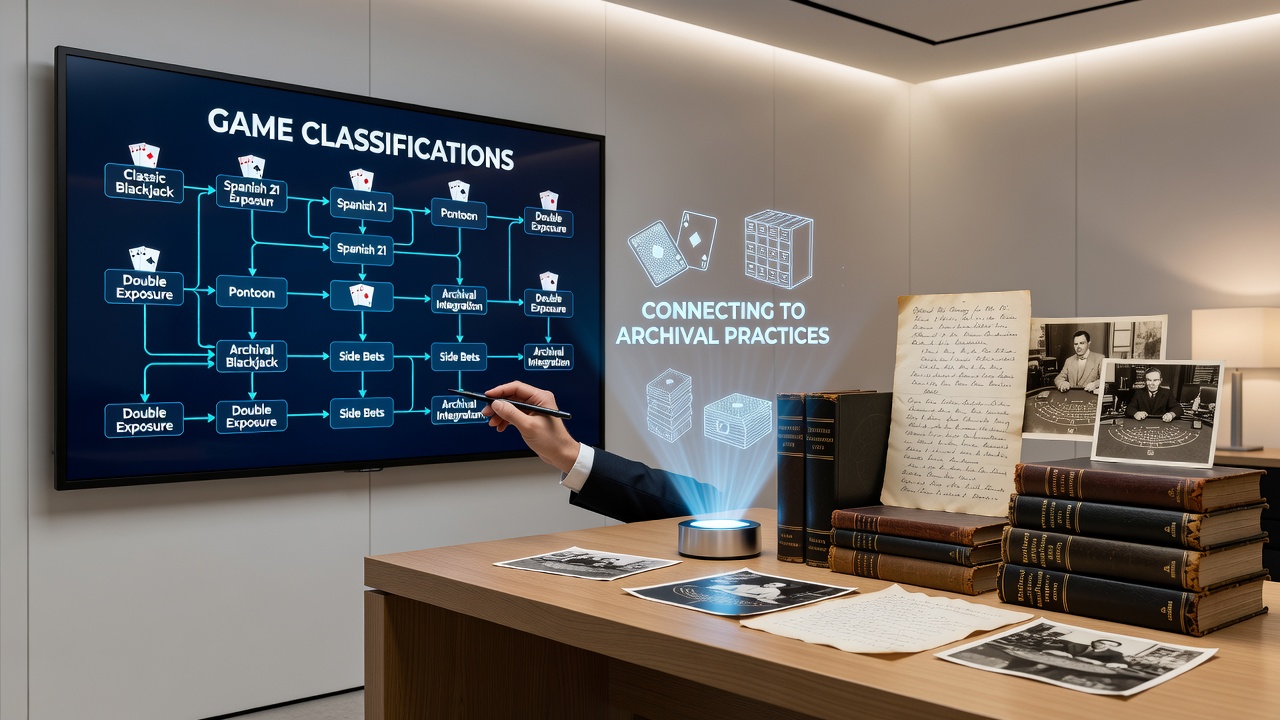 Organized digital archives showing classified blackjack game records and documentation folders