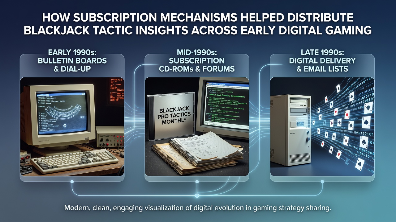 Archived subscription newsletter page with blackjack probability tables and member discussion excerpts