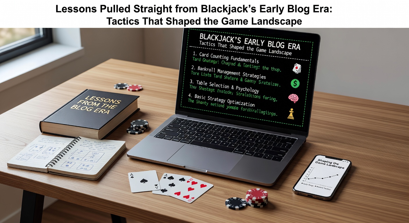 Vintage screenshot of an early 2000s blackjack strategy blog post featuring hand-drawn charts and forum discussions
