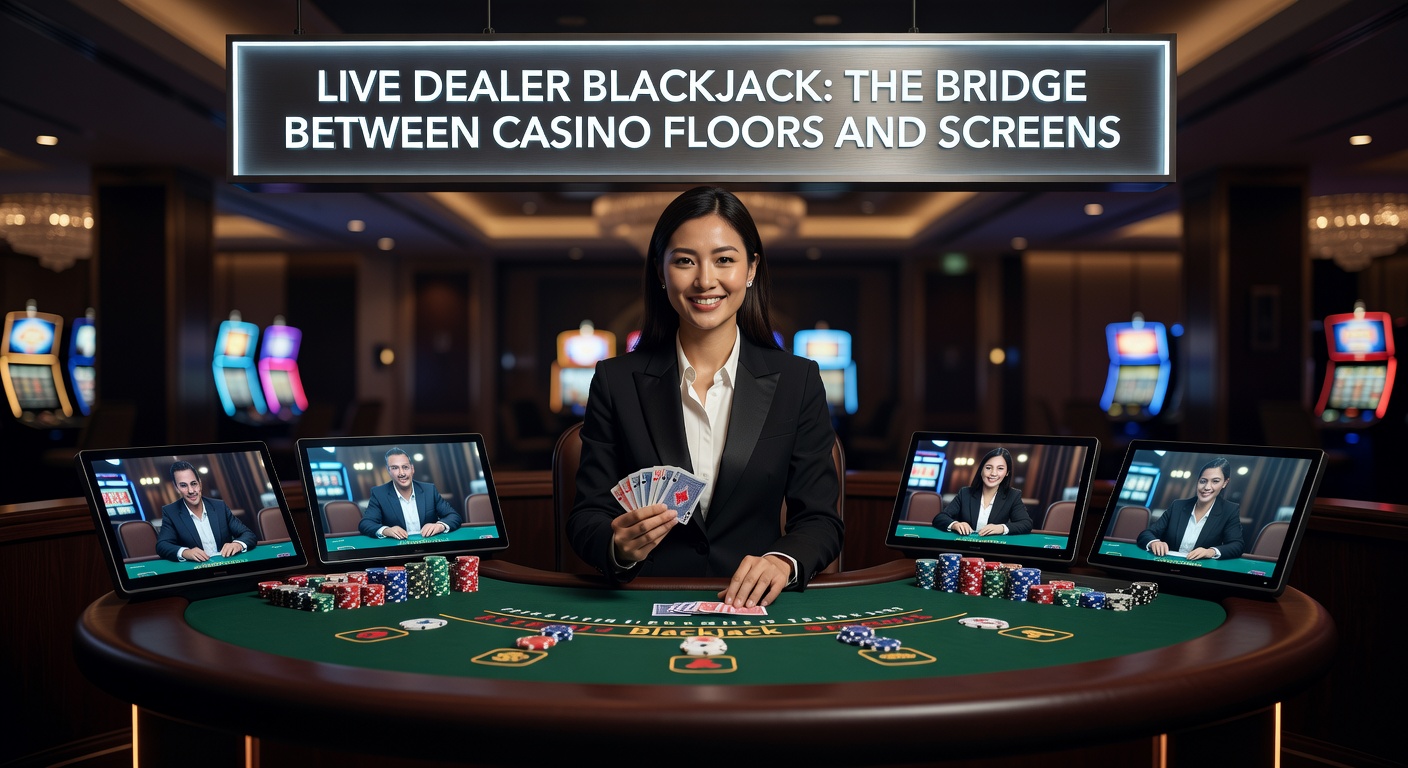 Players interact via chat with a live blackjack dealer dealing from a real deck, digital overlays showing bets and outcomes