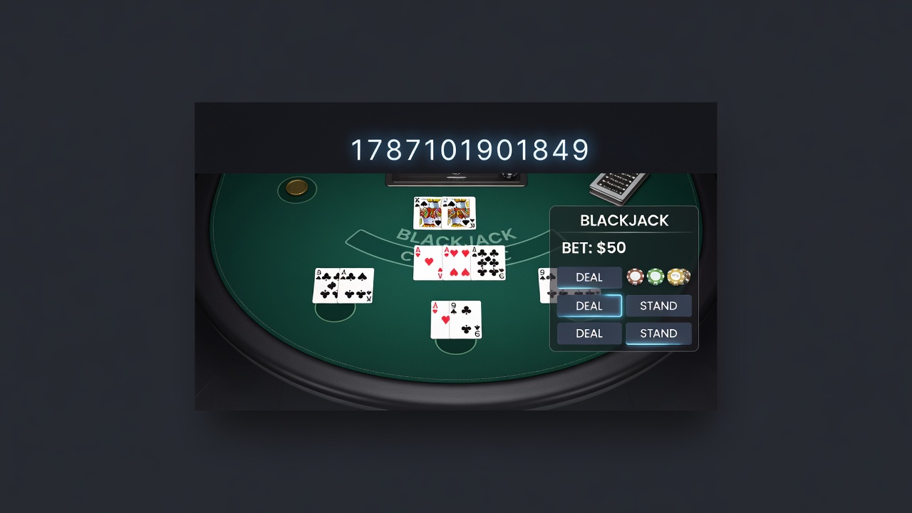 Live dealer blackjack studio setup with professional croupier handling cards and chips under studio lighting