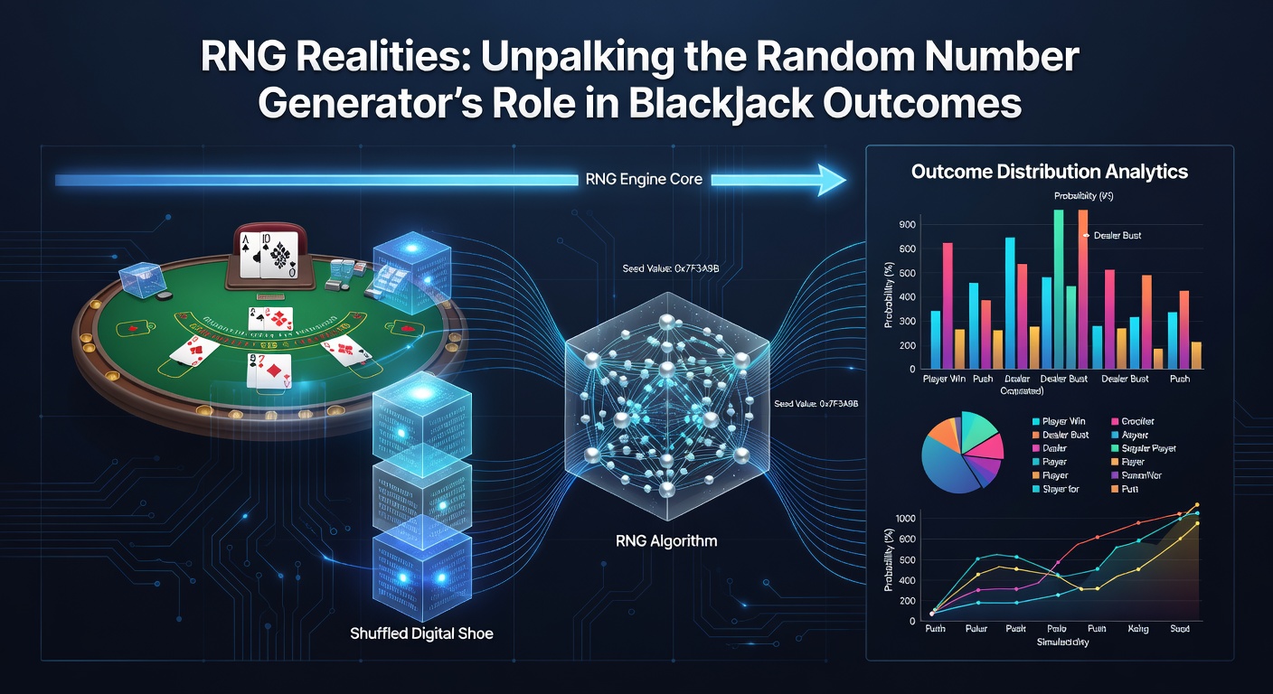 Chart depicting RNG test results for blackjack simulations, showing uniform card distribution over millions of hands