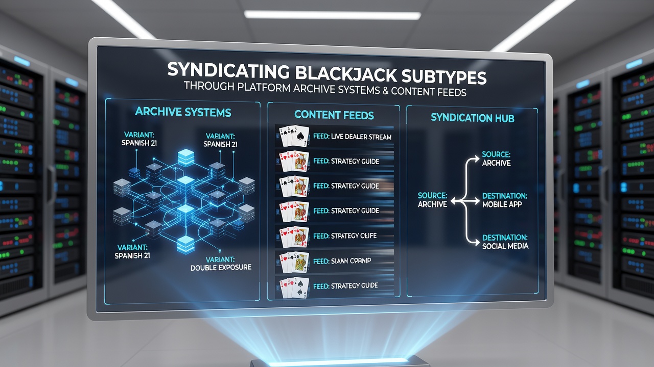 Blackjack game interface displaying multiple subtypes including European and Atlantic City variants within an archive dashboard