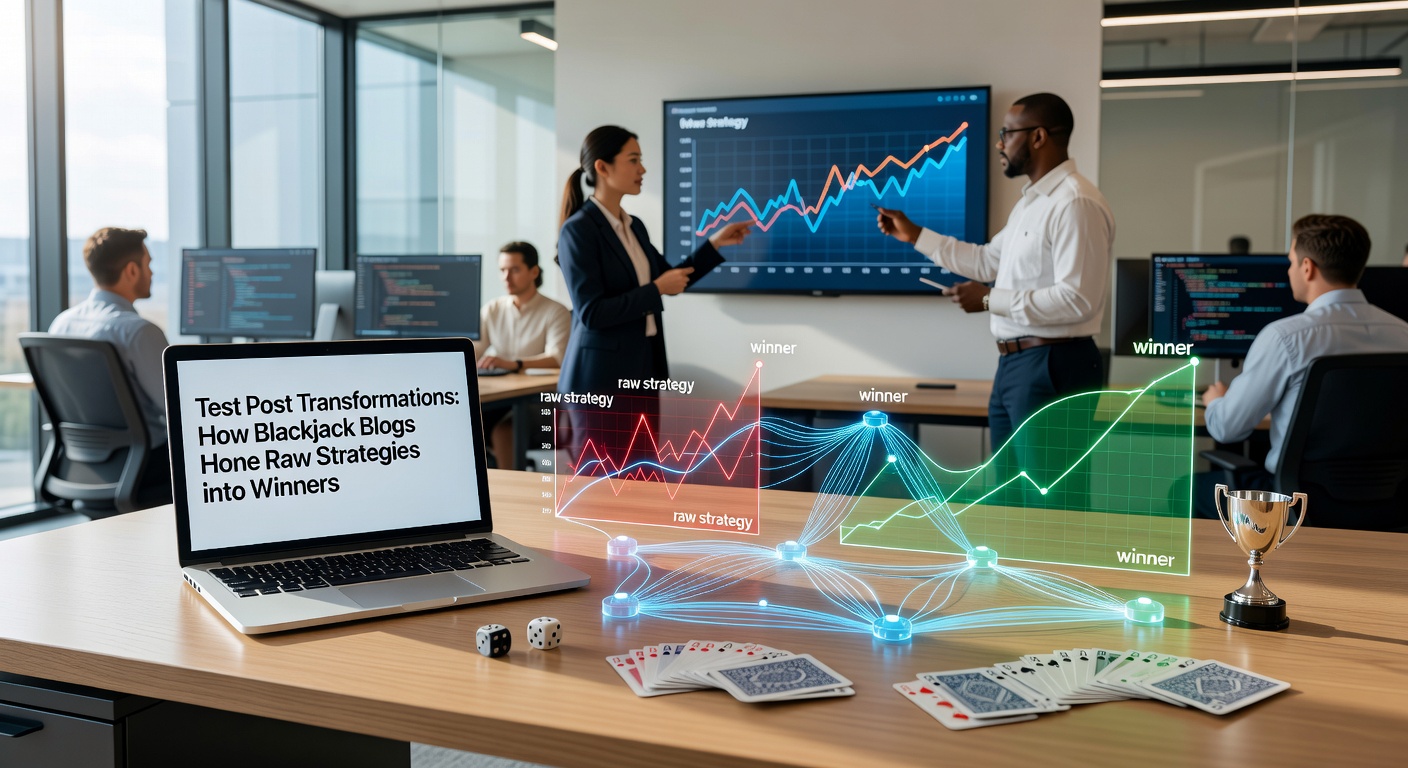 Visual representation of a blackjack blog test post cycle, from raw idea to data-backed winner