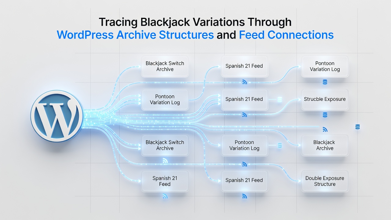 RSS feed configuration screen showing taxonomy filters applied to blackjack variant posts