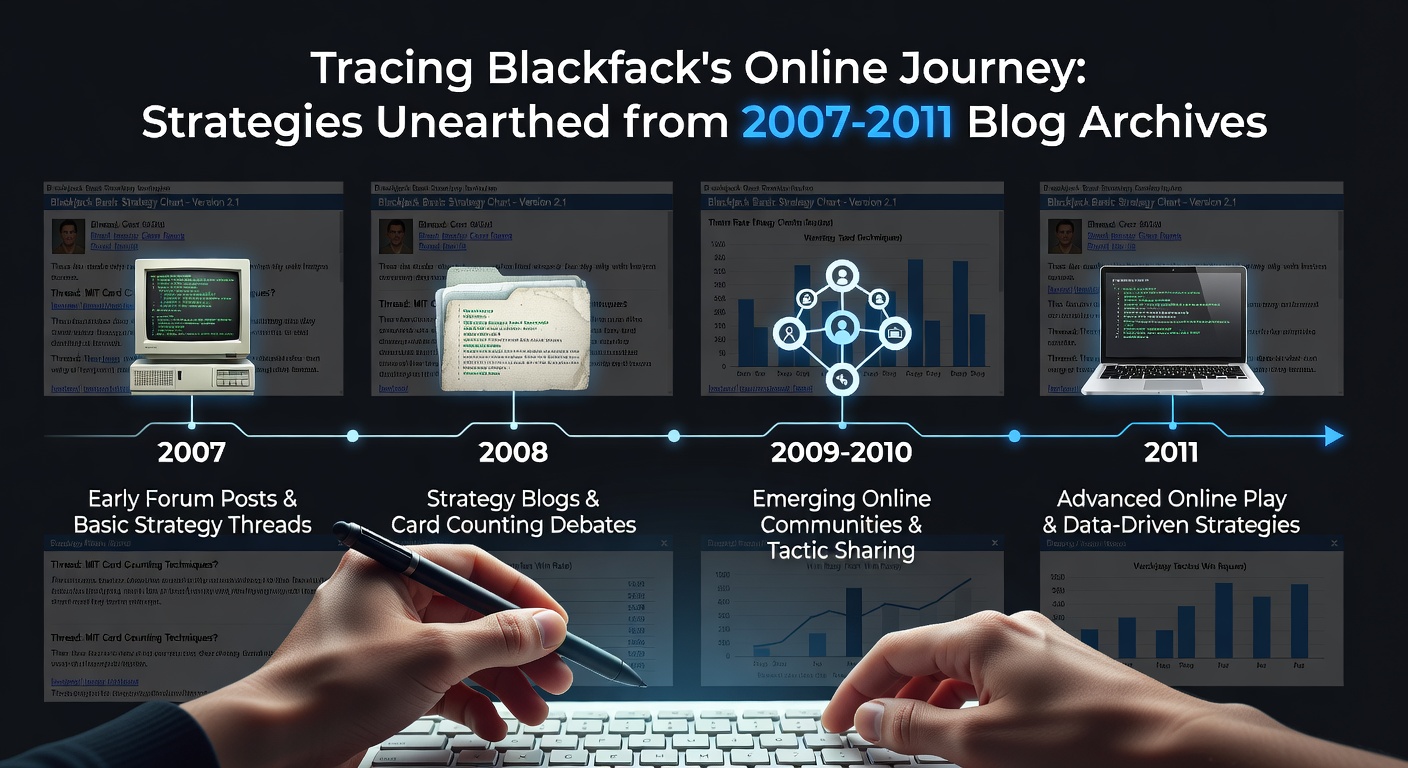 Archival screenshot of an early 2007 online blackjack blog post discussing basic strategy charts